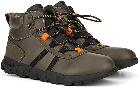 X RAY Footwear Eli Boy’s Fashion Classic Combat Faux Leather Mid-Top Chukka Boots, Round Toe, Thermoplastic Rubber Outsole
