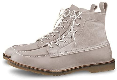 Mens Lace Up Ankle Boots Water Proof Platform Round Toe Booties Casual Non Slip Walking Shoes