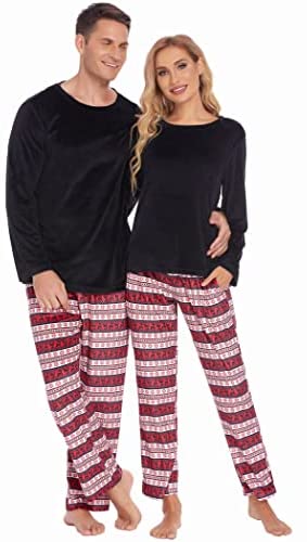 Matching Pajamas for Couples Set Fleece Pjs