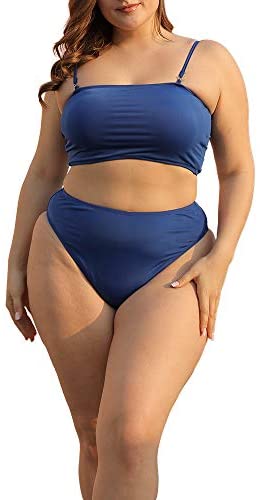 Two Piece Women Plus Size Swimsuit Spaghetti Straps Modest Bikini Swimsuits