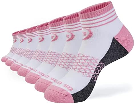 Womens Ankle Socks 7 Pairs Running Athletic Cushioned Sole Heel Shield Socks With Tab