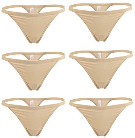 Women Cotton Low Rise Soft Breathable T-Back G-String Thong Panties Multi Packs