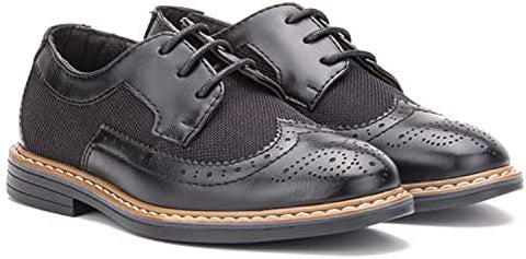 X RAY Footwear Winston Boy’s Fashion Handcrafted Classic Formal Leather Lace-Up Shoe-Oxford, Wingtip Toe, Thermoplastic Rubber Outsole