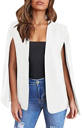GAMISOTE Womens Cape Blazer Split Sleeve Open Front Casual Jacket Coat Workwear