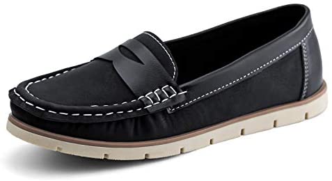 Womens Penny Loafers Breathable Slip on Flat Shoes Moccasins