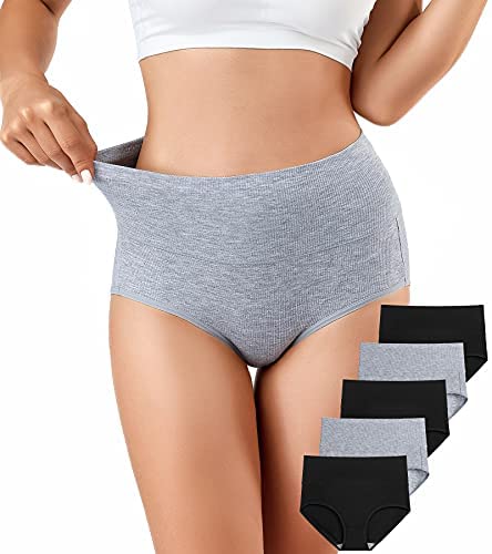 Womens Underwear High Waist Cotton Underwear Soft Underwear Super Stretchy Briefs Full Coverage Panties Women