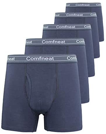 Men's 3 or 5-Pack Boxer Briefs Bamboo Rayon Ultra Soft Comfy Underwear with Fly
