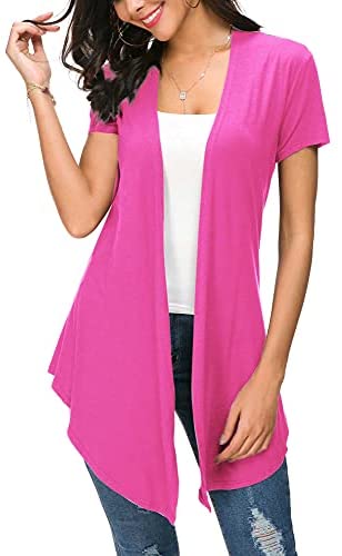 Womens Open Front Short Sleeve Cardigans for Women Lightweight Summer Drape Cardigan Vest