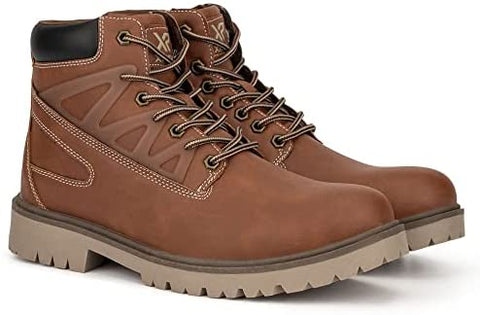 Xray Footwear Men's Tallac Work Boot, Sleek faux-leather, Lace-up front, Round Toe, Thermoplastic rubber sole Outsole
