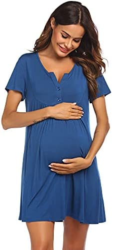 Labor and Delivery Gown, Nursing Nightgown, Maternity Nightgowns for Hospital Short