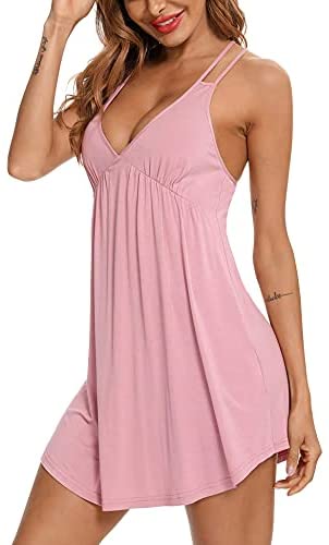Sexy Lingerie Sleepwear for Women Chemises V-Neck Full Slip Babydoll Nightgown Dress S-XXL