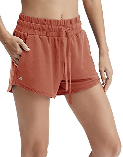 Women's Casual Elastic Waist Drawstring Shorts Workout Running Athletic Biker Shorts with Pockets