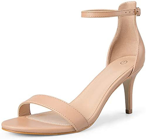 mysoft Women's Stilettos Pump Heel Sandals Ankle Strap Open Toe
