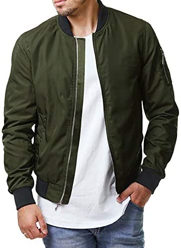 Mens Quilted Bomber Jackets Rib Diamond Lightweight Varsity Jackets Winter Chunky Flight Padded Coat Outwear