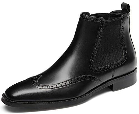 GIFENNSE Mens Chelsea Boots Leather Dress Boots for Men