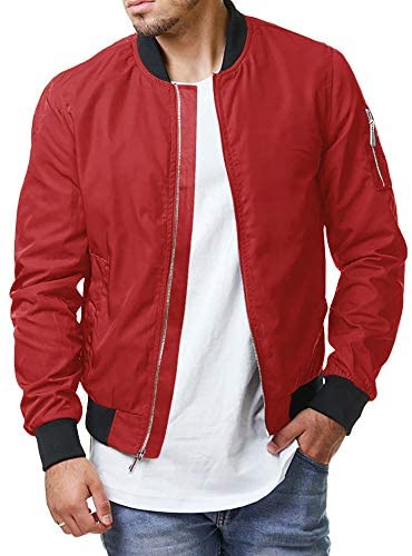 Mens Quilted Bomber Jackets Rib Diamond Lightweight Varsity Jackets Winter Chunky Flight Padded Coat Outwear