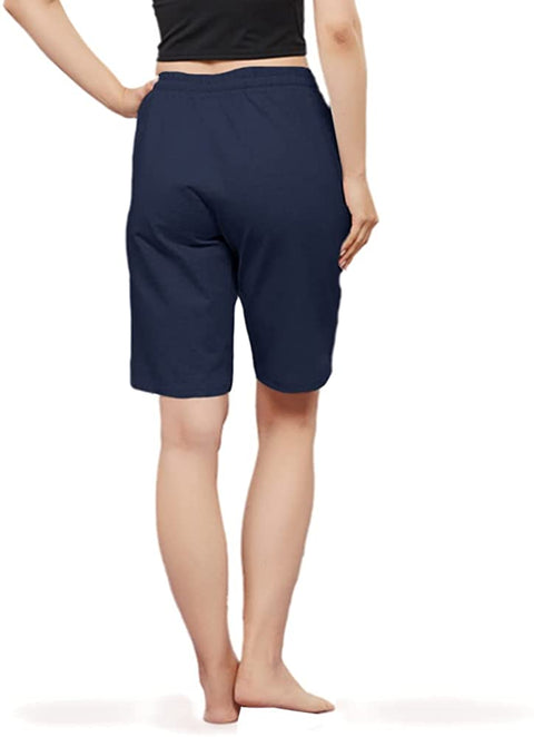 Women's Bermuda Shorts Workout Cotton Jersey Yoga Lounge Pajama Shorts with Pockets
