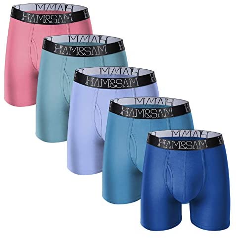 Men's Boxer Brief 4 Pack Bamboo Viscose Soft Comfortable Breathable Underwear for Men