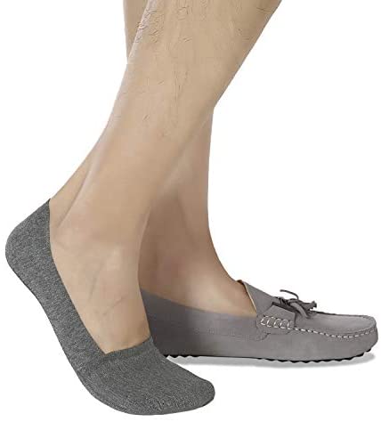Mens No Show Socks Non-Slip Grips Casual Low Cut Boat Sock 6 Pack