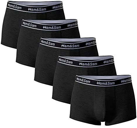 Men's Boxer Brief 5 Pack Bamboo Viscose Soft Comfortable Underwear for Men