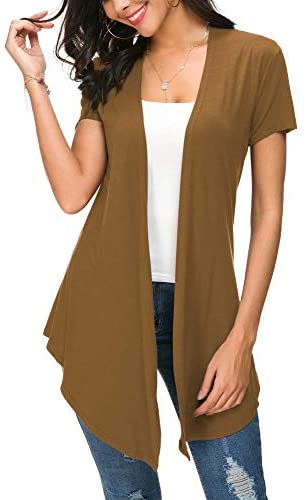 Womens Open Front Short Sleeve Cardigans for Women Lightweight Summer Drape Cardigan Vest