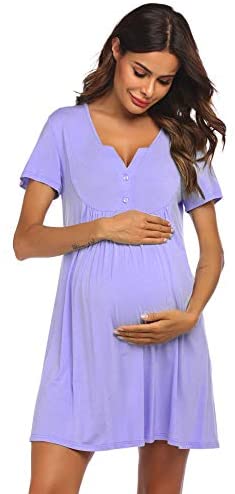 Labor and Delivery Gown, Nursing Nightgown, Maternity Nightgowns for Hospital Short