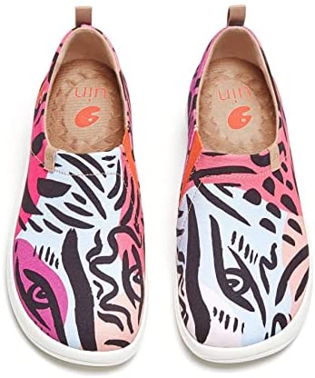 UIN Women's Loafers Slip Ons Casual Art Painted Travel Comfort Shoes Toledo III