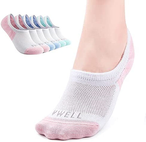 Women's No Show Socks Non-Slip 6 Pairs Low Cut Socks for Women Cotton Invisible Liner Socks