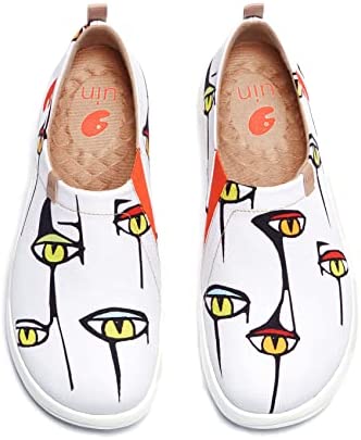 UIN Women's Loafers Slip Ons Casual Art Painted Travel Comfort Shoes Toledo III