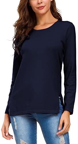 Women's Solid Pullover Sweater Side Slit