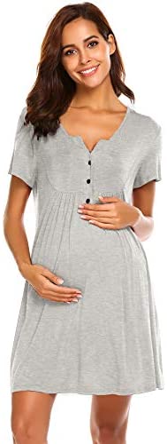 Labor and Delivery Gown, Nursing Nightgown, Maternity Nightgowns for Hospital Short