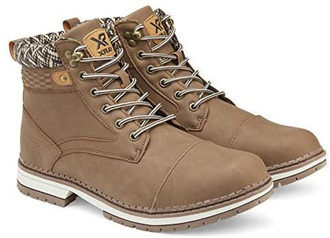 X RAY Footwear Men's Ruslan Fashion Classic Combat Faux Leather Winter Boots, Cap toe, Rubber Outsole