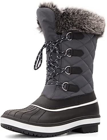 mysoft Women's Waterproof Winter Boots, Warm Insulated Snow Boots for Outdoor