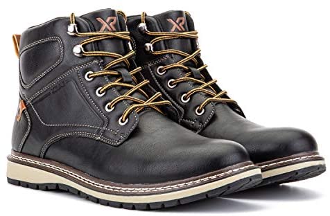 X RAY Footwear Men's Carter Fashion Classic Combat Faux Leather Chukka Boots, Plain toe, Thermoplastic Rubber Outsole