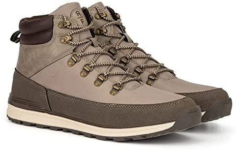 X RAY Reserved Footwear New York Men's Neutrino Work Boot, Fashion Casual Faux Leather High Top Sneakers, Hook and Eye Lace-Up, Round Toe, Thermoplastic Rubber Outsole