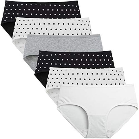 INNERSY Womens Underwear Cotton Hipster Panties Regular & Plus Size 6-Pack
