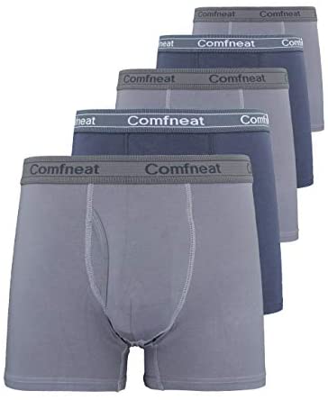 Men's 3 or 5-Pack Boxer Briefs Bamboo Rayon Ultra Soft Comfy Underwear with Fly
