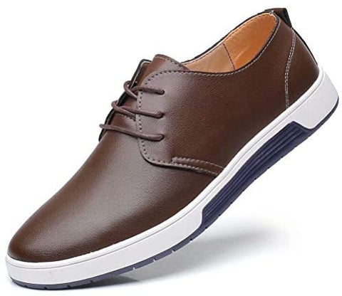 konhill Men's Casual Oxford Shoes - Breathable Dress Shoes Loafers Lace-up Flat Sneakers