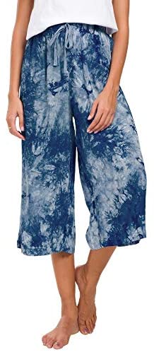 CoCo Womens Comfy Solid Tie-Dye 3/4 Lounge Pants