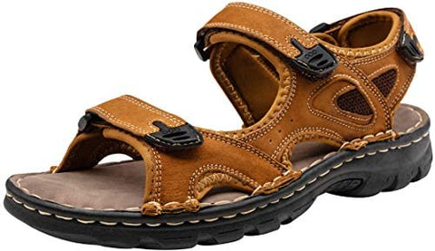 Men's Sandals Summer Casual Genuine Leather Beach Sandals for Men Outdoor and Indoor Comfort Open Toe Fisherman Sandals