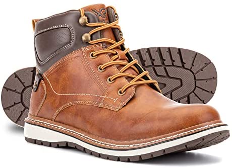 X RAY Footwear Men's Carter Fashion Classic Combat Faux Leather Chukka Boots, Plain toe, Thermoplastic Rubber Outsole
