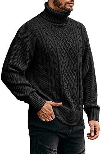 Men's Turtleneck Loose Fit Knit Sweaters