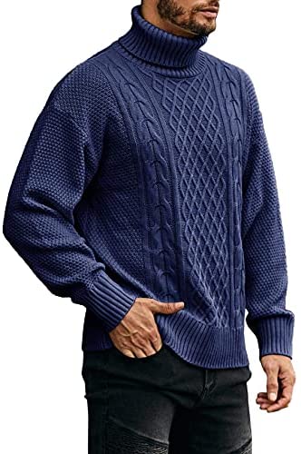 Men's Turtleneck Loose Fit Knit Sweaters