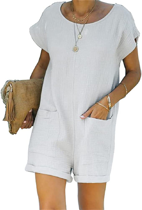 Women's Crewneck Cotton Casual Loose Shorts