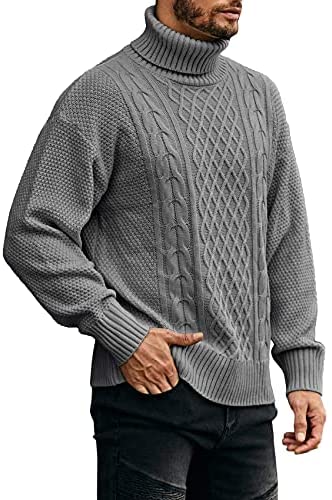 Men's Turtleneck Loose Fit Knit Sweaters