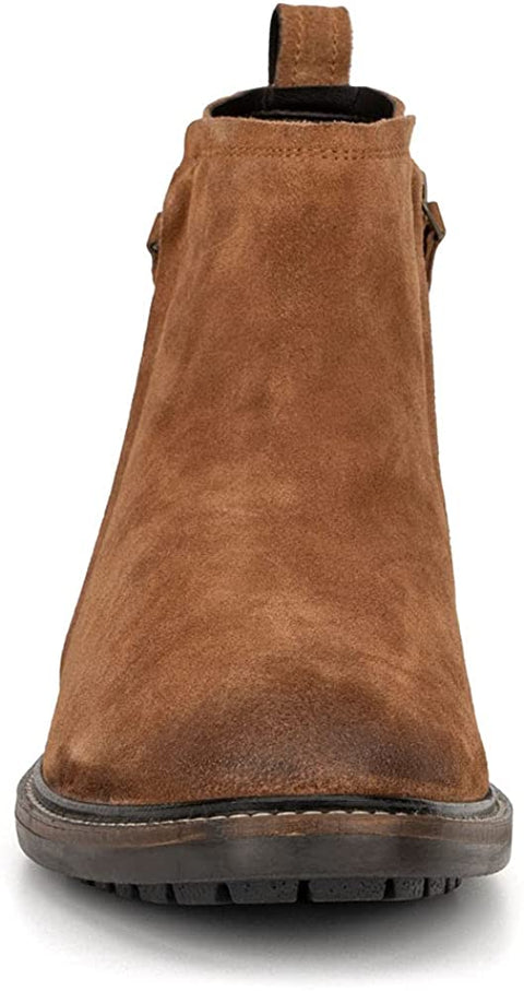 Reserved Footwear New York Men's Sigma Casual Leather Chelsea Boots, Slip-On Zipper, Round Toe, Thermoplastic Rubber Outsole