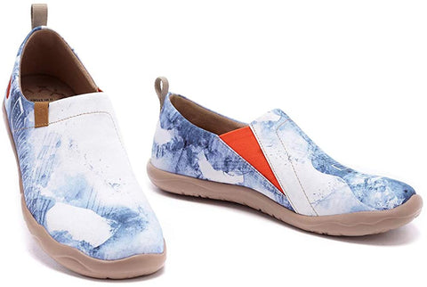 UIN Women's Men's Slip ons Canvas Lightweight Sneakers Walking Casual Flats Art Painted Travel Shoes Unisex Music Chase
