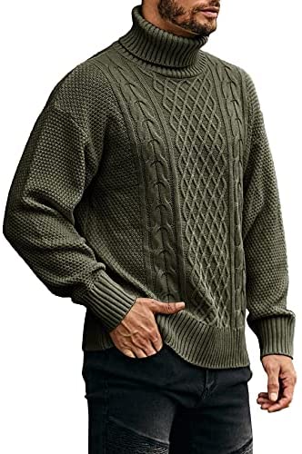 Men's Turtleneck Loose Fit Knit Sweaters