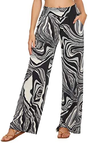 Urban CoCo Women's Boho Palazzo Pants Wide Leg Lounge Pants