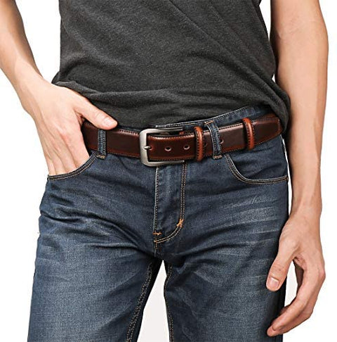 Fashion Men’s Casual Leather Buckles Belts 1.5” Wide Fitting 28-56 Waist Size